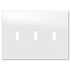 Screwless White - 3 Toggle Wallplate