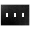 Screwless Brushed Black - 3 Toggle Wallplate