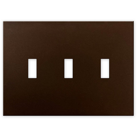 Screwless Bronze - 3 Toggle Wallplate