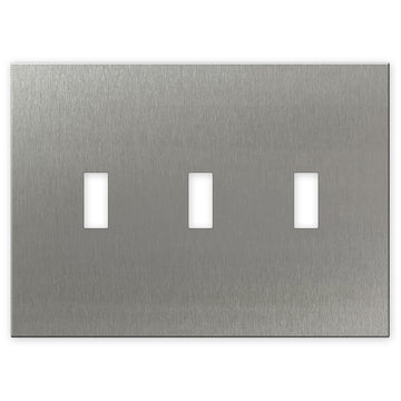 Screwless Stainless Steel - 3 Toggle Wallplate