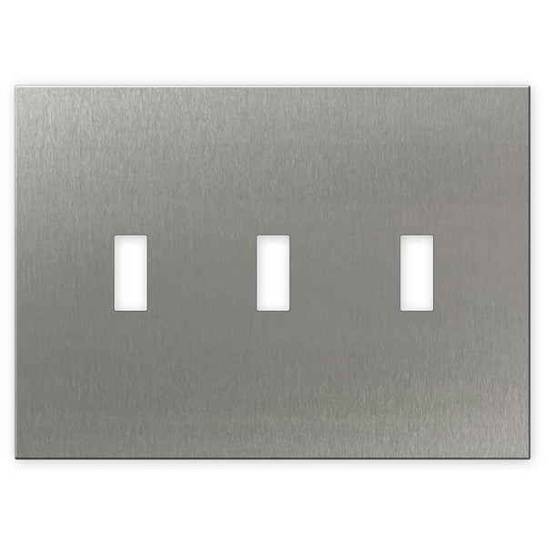 Screwless Stainless Steel - 3 Toggle Wallplate