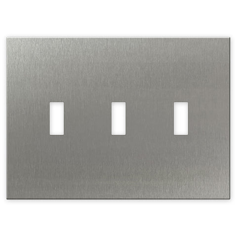 Screwless Stainless Steel - 3 Toggle Wallplate