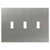 Screwless Stainless Steel - 3 Toggle Wallplate