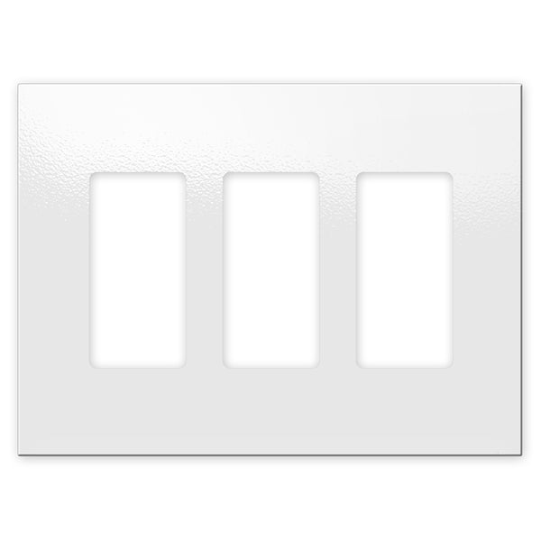 Screwless Oversized White - 3 Rocker Wallplate