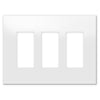 Screwless Oversized White - 3 Rocker Wallplate