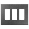 Screwless Oversized Brushed Gray - 3 Rocker Wallplate