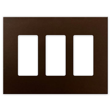 Screwless Oversized Bronze - 3 Rocker Wallplate