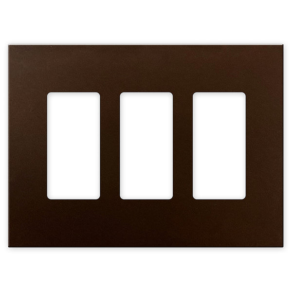Screwless Oversized Bronze - 3 Rocker Wallplate