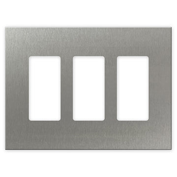 Screwless Oversized Stainless Steel - 3 Rocker Wallplate