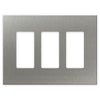 Screwless Oversized Stainless Steel - 3 Rocker Wallplate