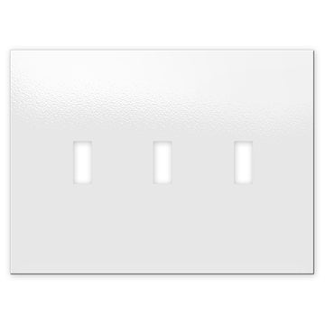 Screwless Oversized White - 3 Toggle Wallplate