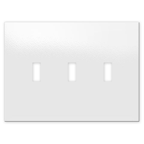 Screwless Oversized White - 3 Toggle Wallplate