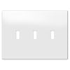 Screwless Oversized White - 3 Toggle Wallplate