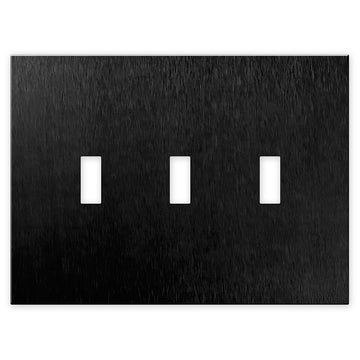 Screwless Oversized Brushed Black - 3 Toggle Wallplate