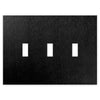 Screwless Oversized Brushed Black - 3 Toggle Wallplate