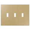 Screwless Oversized Brushed Gold - 3 Toggle Wallplate