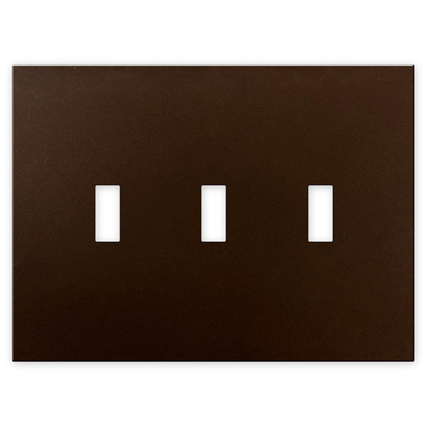 Screwless Oversized Bronze - 3 Toggle Wallplate