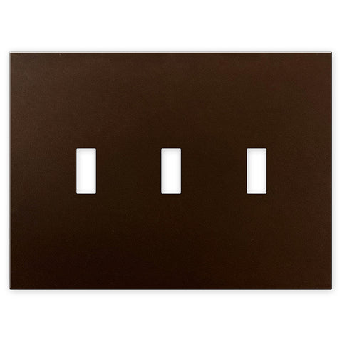 Screwless Oversized Bronze - 3 Toggle Wallplate