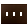 Screwless Oversized Bronze - 3 Toggle Wallplate