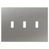 Screwless Oversized Stainless Steel - 3 Toggle Wallplate