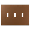 Screwless Oversized Brushed Copper - 3 Toggle Wallplate