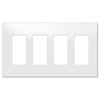 Screwless White - 4 Rocker Wallplate