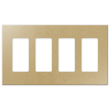 Screwless Brushed Gold - 4 Rocker Wallplate