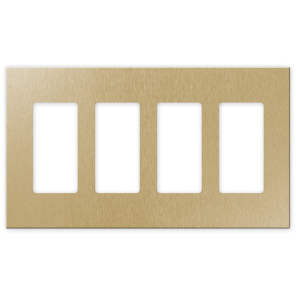Screwless Brushed Gold - 4 Rocker Wallplate