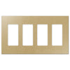Screwless Brushed Gold - 4 Rocker Wallplate