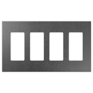 Screwless Brushed Gray - 4 Rocker Wallplate
