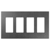 Screwless Brushed Gray - 4 Rocker Wallplate