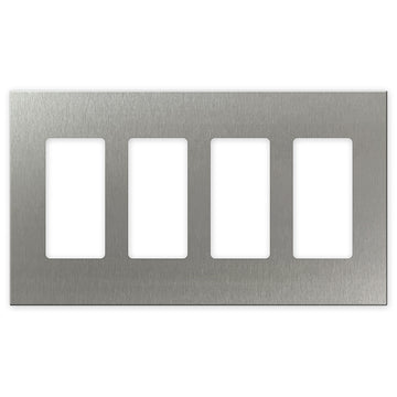 Screwless Stainless Steel - 4 Rocker Wallplate