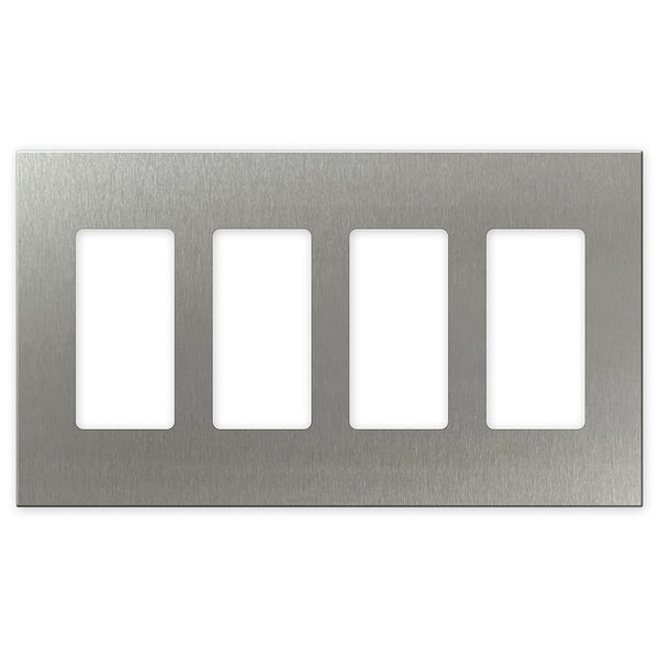 Screwless Stainless Steel - 4 Rocker Wallplate