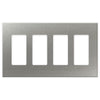 Screwless Stainless Steel - 4 Rocker Wallplate