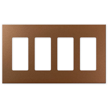 Screwless Copper - 4 Rocker Wallplate