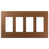 Screwless Copper - 4 Rocker Wallplate