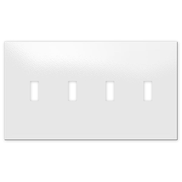 Screwless White - 4 Toggle Wallplate