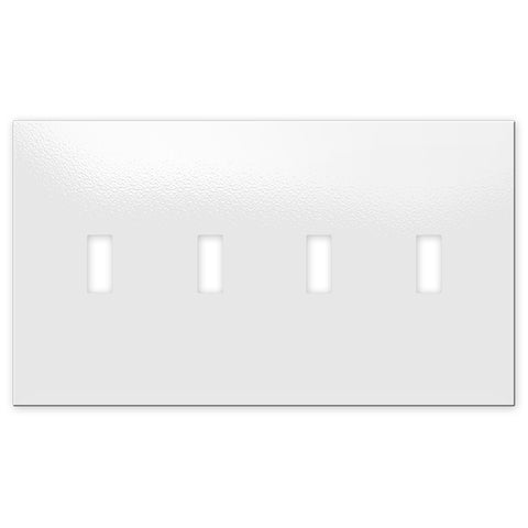Screwless White - 4 Toggle Wallplate