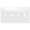 Screwless White - 4 Toggle Wallplate
