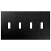 Screwless Brushed Black - 4 Toggle Wallplate
