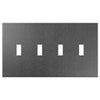 Screwless Brushed Gray - 4 Toggle Wallplate