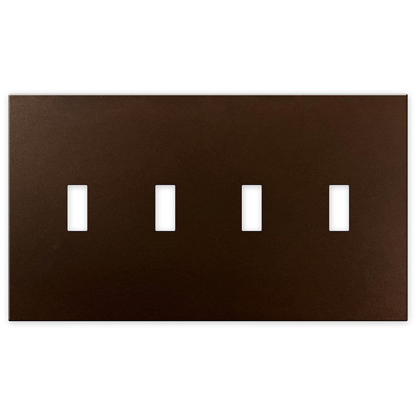Screwless Bronze - 4 Toggle Wallplate