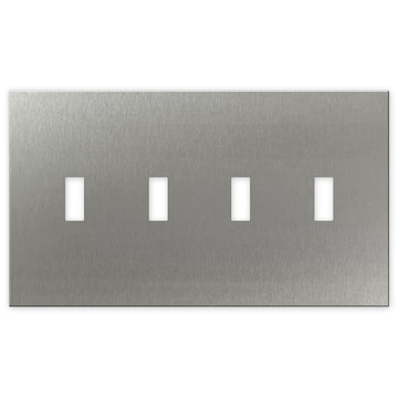 Screwless Stainless Steel - 4 Toggle Wallplate