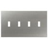 Screwless Stainless Steel - 4 Toggle Wallplate