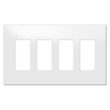 Screwless Oversized White - 4 Rocker Wallplate