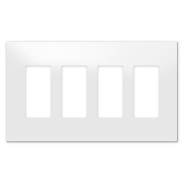 Screwless Oversized White - 4 Rocker Wallplate