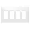 Screwless Oversized White - 4 Rocker Wallplate