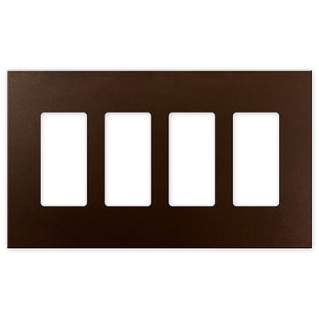 Screwless Oversized Bronze - 4 Rocker Wallplate