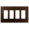 Screwless Oversized Bronze - 4 Rocker Wallplate
