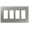 Screwless Oversized Stainless Steel - 4 Rocker Wallplate